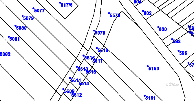 Parcela st. 43/4 v KÚ Lovčičky, Katastrální mapa
