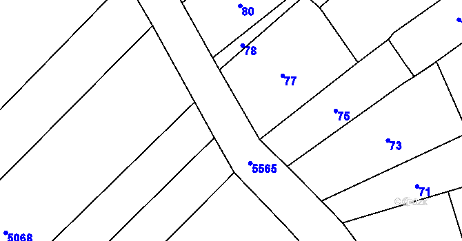 Parcela st. 91/24 v KÚ Lovčičky, Katastrální mapa