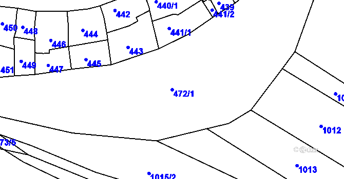 Parcela st. 472/1 v KÚ Lovčičky, Katastrální mapa