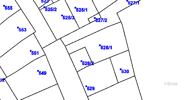 Parcela st. 528 v KÚ Lovčičky, Katastrální mapa