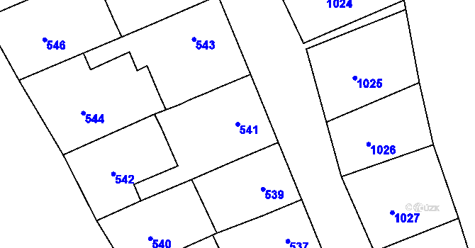 Parcela st. 541 v KÚ Lovčičky, Katastrální mapa