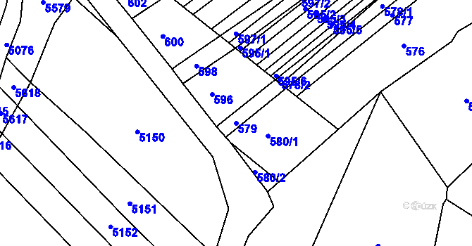Parcela st. 579 v KÚ Lovčičky, Katastrální mapa