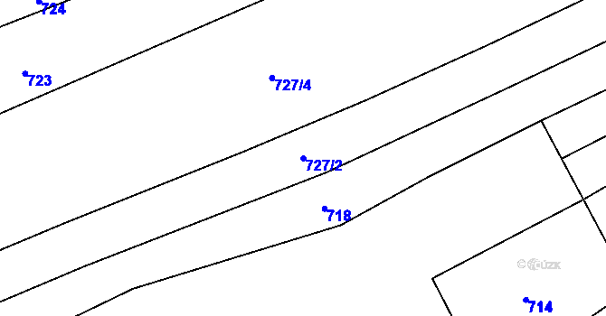 Parcela st. 727/2 v KÚ Lovčičky, Katastrální mapa