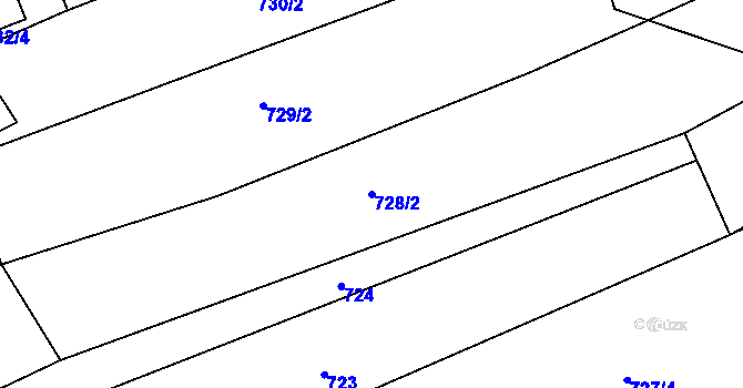 Parcela st. 728/2 v KÚ Lovčičky, Katastrální mapa