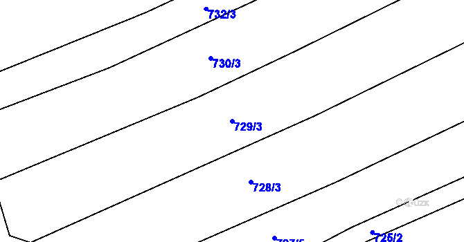 Parcela st. 729/3 v KÚ Lovčičky, Katastrální mapa