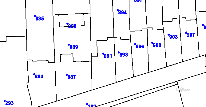 Parcela st. 891 v KÚ Lovčičky, Katastrální mapa