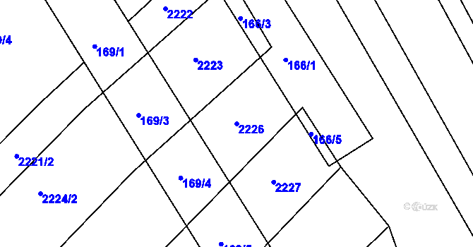 Parcela st. 2226 v KÚ Lovčičky, Katastrální mapa