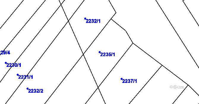Parcela st. 2235/1 v KÚ Lovčičky, Katastrální mapa