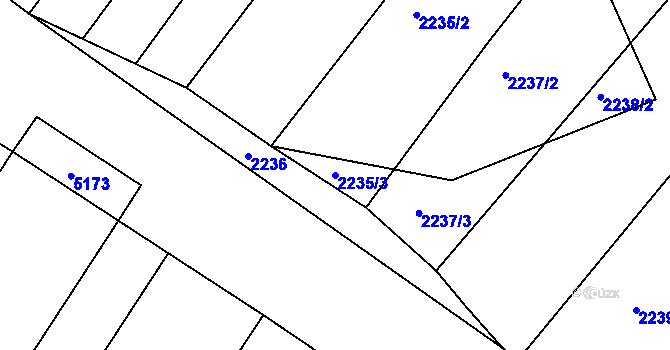Parcela st. 2235/3 v KÚ Lovčičky, Katastrální mapa