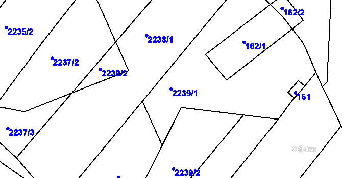 Parcela st. 2239/1 v KÚ Lovčičky, Katastrální mapa