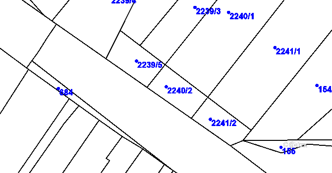 Parcela st. 2240/2 v KÚ Lovčičky, Katastrální mapa