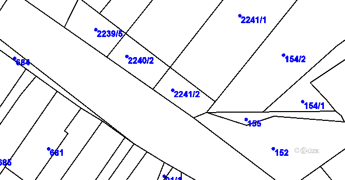 Parcela st. 2241/2 v KÚ Lovčičky, Katastrální mapa