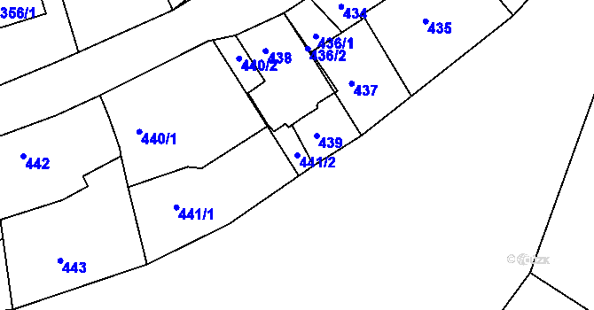 Parcela st. 441/2 v KÚ Lovčičky, Katastrální mapa