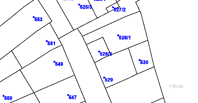 Parcela st. 528/2 v KÚ Lovčičky, Katastrální mapa