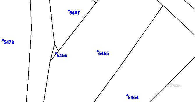 Parcela st. 5455 v KÚ Lovčičky, Katastrální mapa