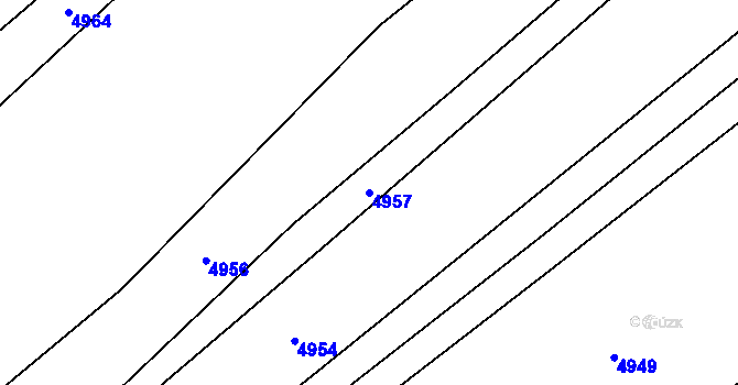 Parcela st. 4957 v KÚ Lovčičky, Katastrální mapa