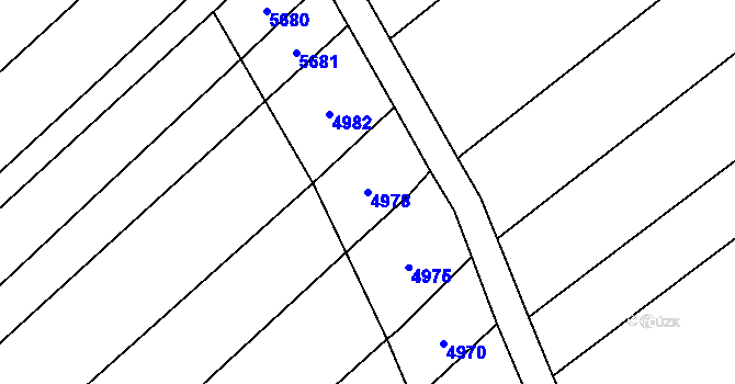 Parcela st. 4978 v KÚ Lovčičky, Katastrální mapa