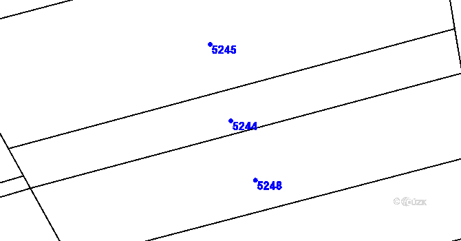 Parcela st. 5244 v KÚ Lovčičky, Katastrální mapa