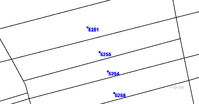 Parcela st. 5255 v KÚ Lovčičky, Katastrální mapa