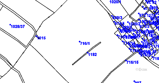 Parcela st. 716/1 v KÚ Lovečkovice, Katastrální mapa