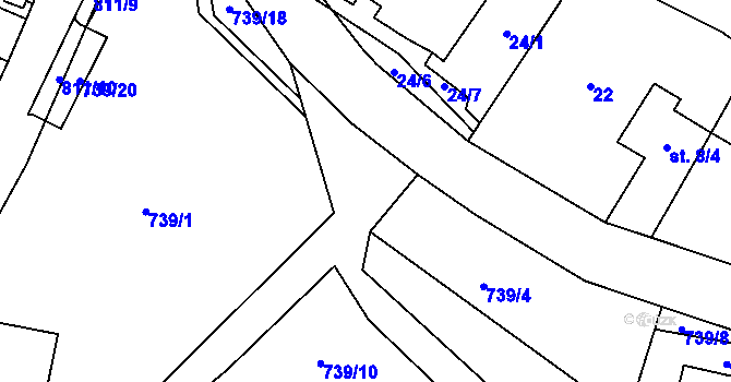Parcela st. 739/11 v KÚ Lovečkovice, Katastrální mapa