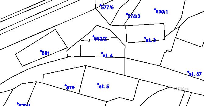 Parcela st. 4 v KÚ Lovětín, Katastrální mapa