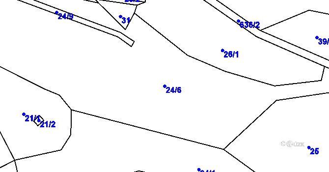 Parcela st. 24/6 v KÚ Lovětín, Katastrální mapa
