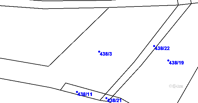 Parcela st. 438/3 v KÚ Lovětín, Katastrální mapa