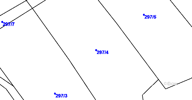 Parcela st. 297/4 v KÚ Lovětín, Katastrální mapa
