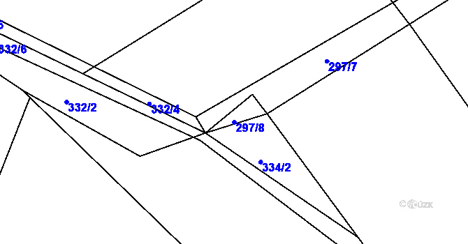 Parcela st. 297/8 v KÚ Lovětín, Katastrální mapa