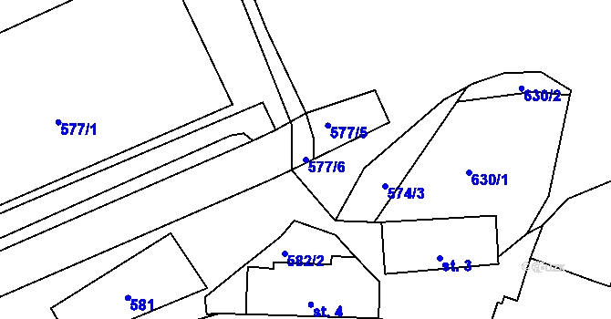 Parcela st. 577/6 v KÚ Lovětín, Katastrální mapa