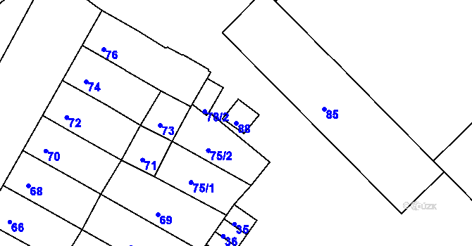Parcela st. 88 v KÚ Lovosice, Katastrální mapa