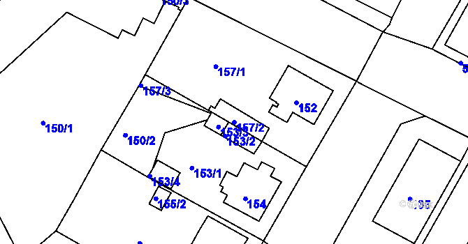 Parcela st. 157/2 v KÚ Lovosice, Katastrální mapa