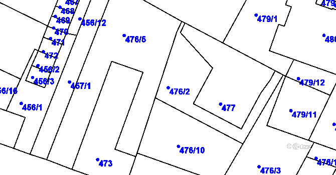 Parcela st. 476/2 v KÚ Lovosice, Katastrální mapa