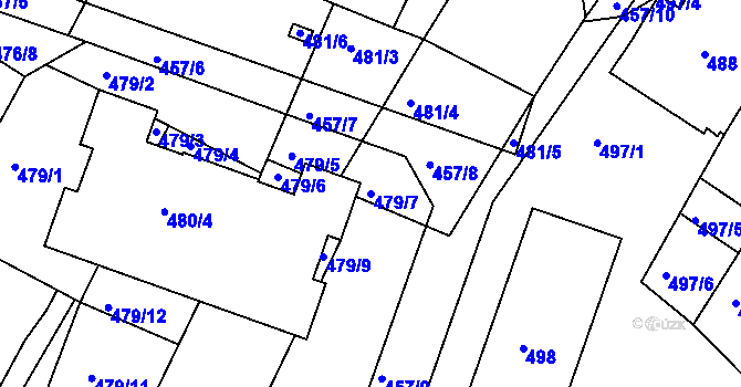 Parcela st. 479/7 v KÚ Lovosice, Katastrální mapa
