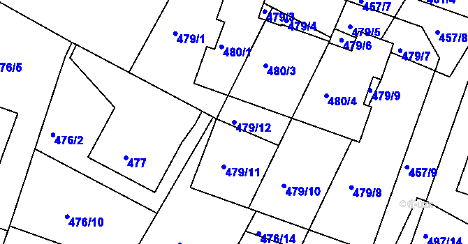 Parcela st. 479/12 v KÚ Lovosice, Katastrální mapa