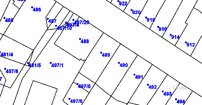 Parcela st. 489 v KÚ Lovosice, Katastrální mapa