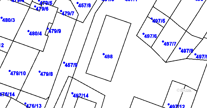 Parcela st. 498 v KÚ Lovosice, Katastrální mapa