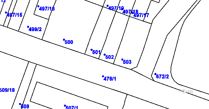 Parcela st. 502 v KÚ Lovosice, Katastrální mapa