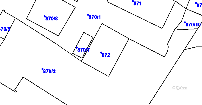 Parcela st. 872 v KÚ Lovosice, Katastrální mapa