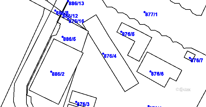 Parcela st. 876/4 v KÚ Lovosice, Katastrální mapa