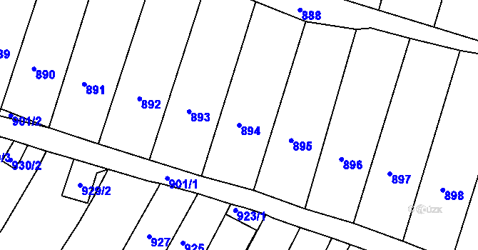 Parcela st. 894 v KÚ Lovosice, Katastrální mapa