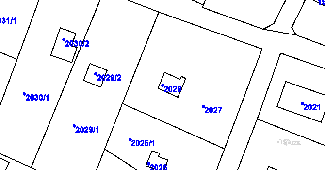 Parcela st. 2028 v KÚ Lovosice, Katastrální mapa