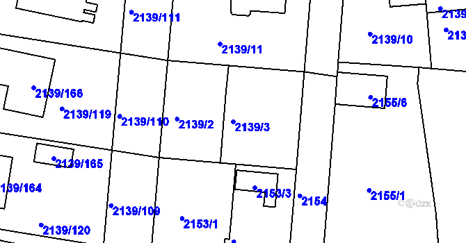 Parcela st. 2139/3 v KÚ Lovosice, Katastrální mapa