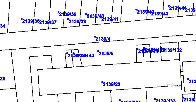 Parcela st. 2139/6 v KÚ Lovosice, Katastrální mapa