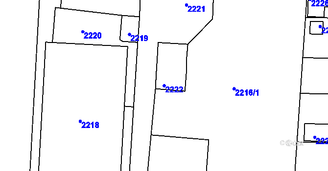 Parcela st. 2222 v KÚ Lovosice, Katastrální mapa