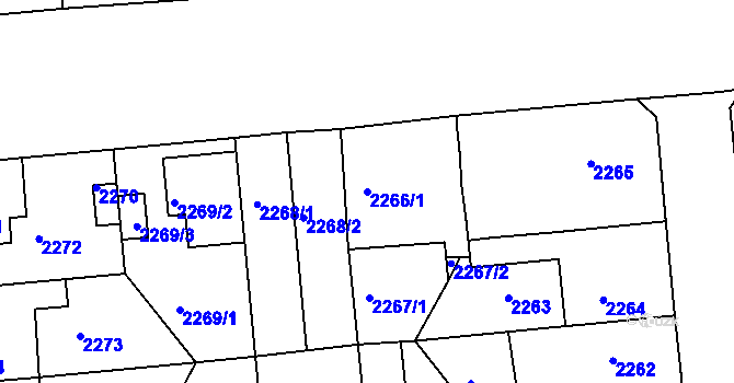 Parcela st. 2266/1 v KÚ Lovosice, Katastrální mapa
