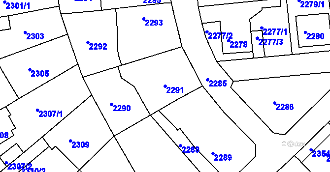 Parcela st. 2291 v KÚ Lovosice, Katastrální mapa