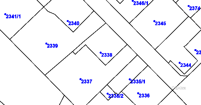 Parcela st. 2338 v KÚ Lovosice, Katastrální mapa