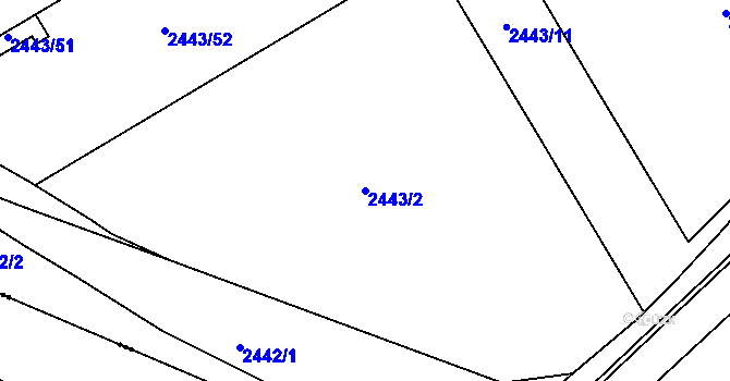 Parcela st. 2443/2 v KÚ Lovosice, Katastrální mapa